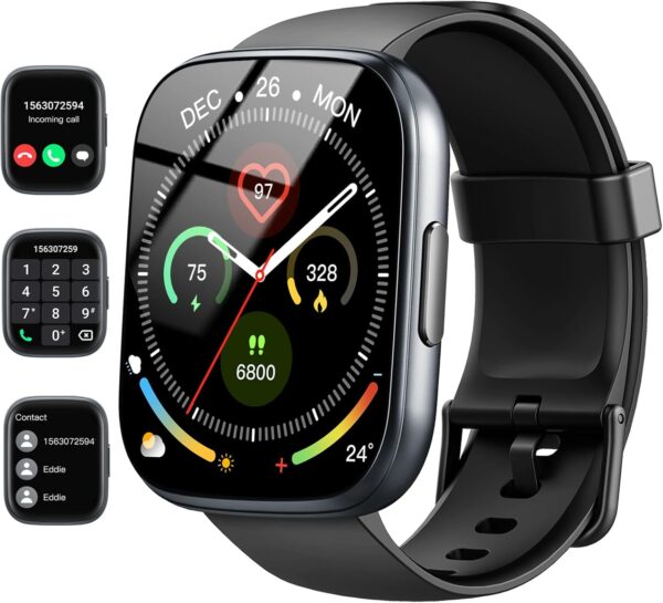 Smart Watch, 1.95″ Smartwatch for Men Women(Answer/Make Call), 2025 Fitness Watch with 110+ Sports Modes/Heart Rate/Pedometer/Sleep Monitor, IP68 Waterproof Fitness Activity Tracker for Android iOS